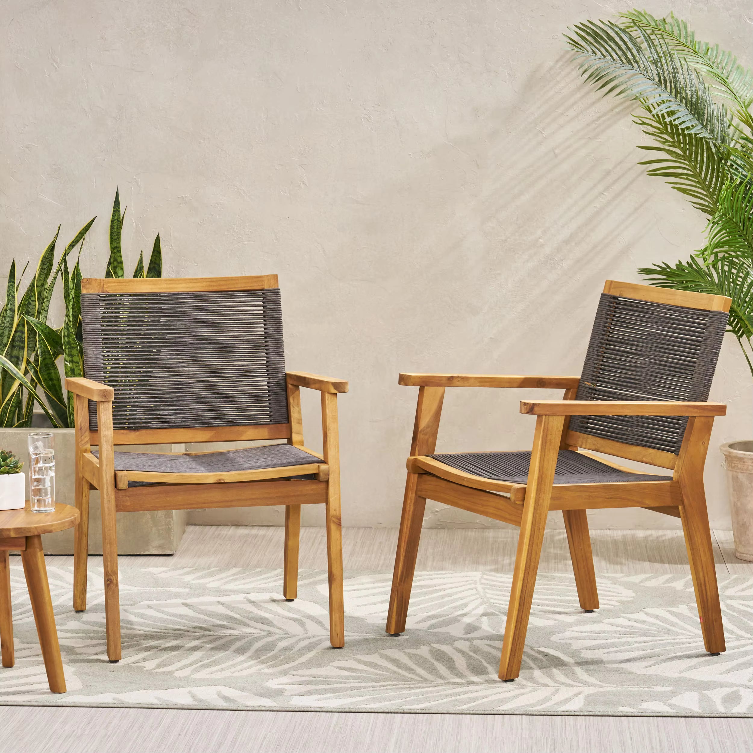 Woven Rope Outdoor Dining Chair (set of 2)