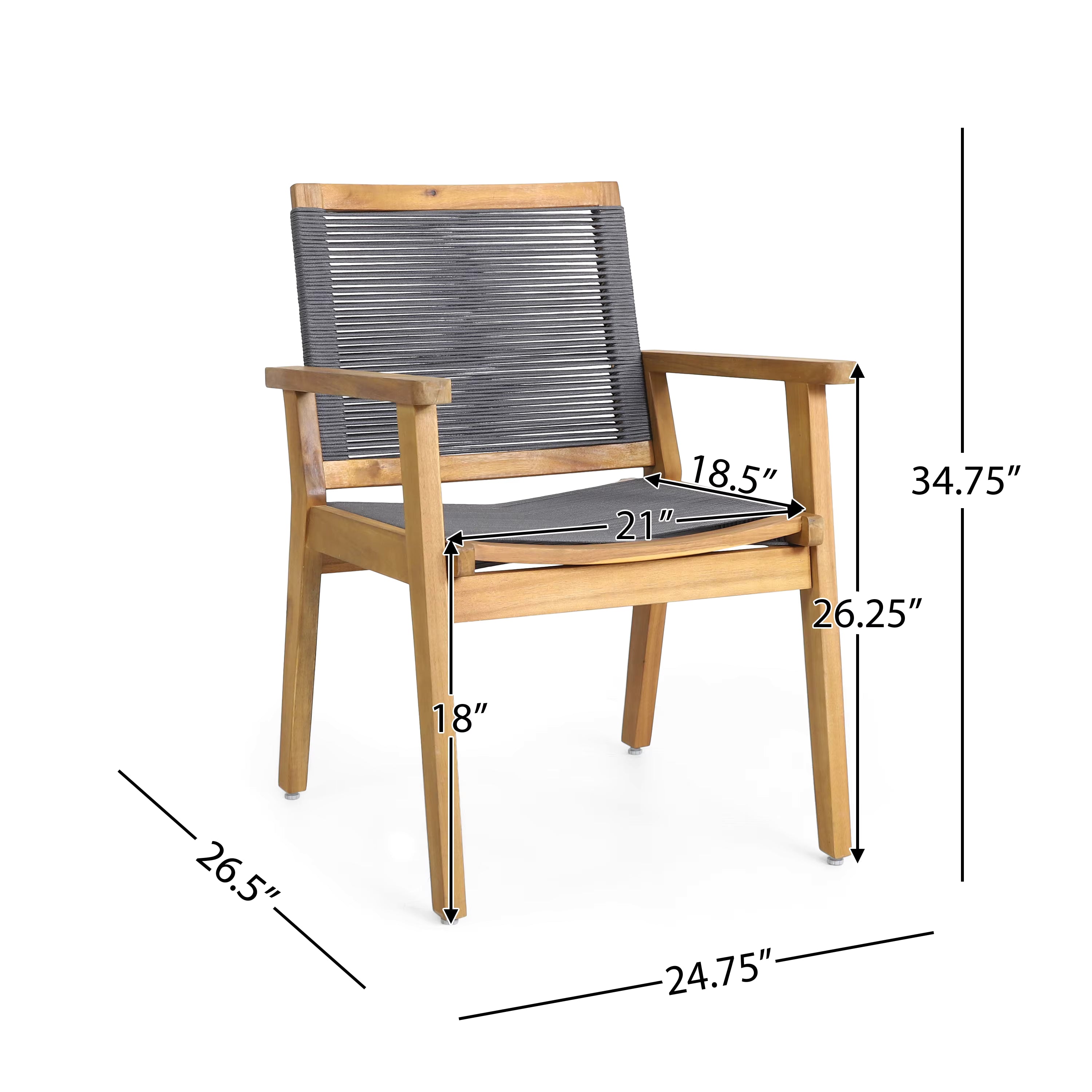 Woven Rope Outdoor Dining Chair (set of 2)