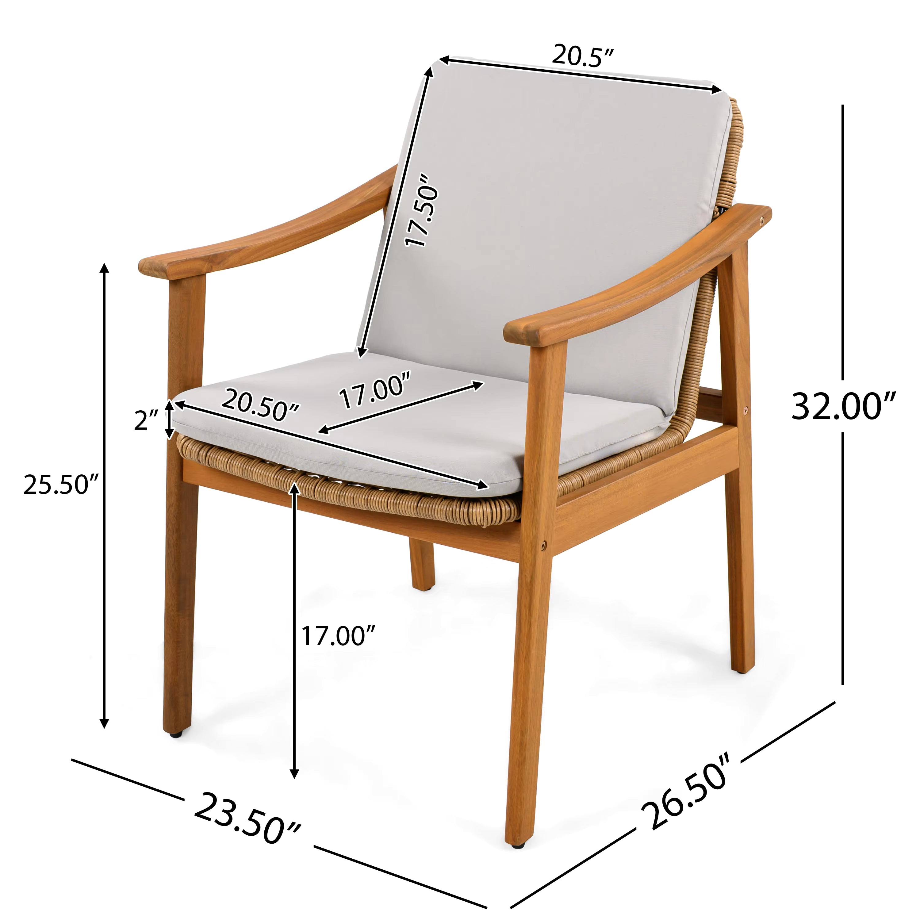 Gray Outdoor Dining Chair (set of 2)